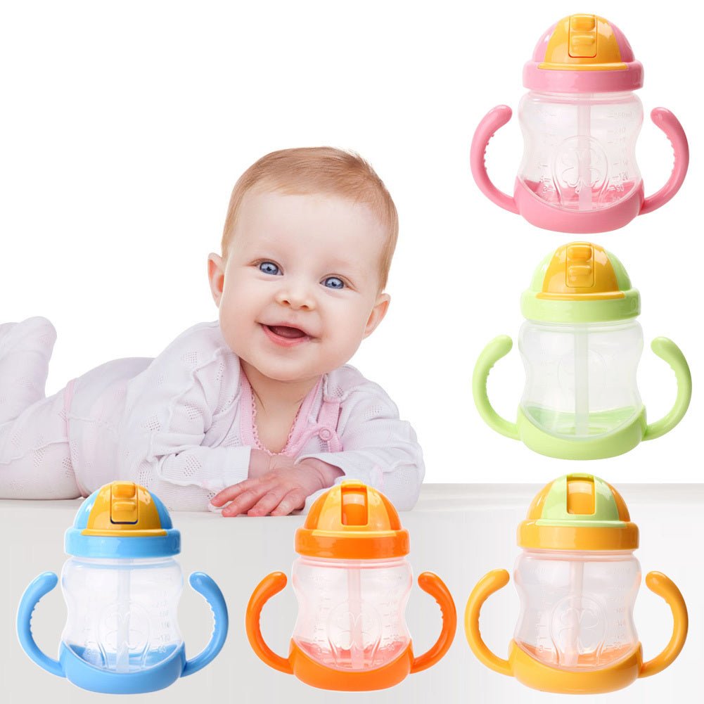 280ml Capacity Feeding Bottle With Handles & Straw - Weriion