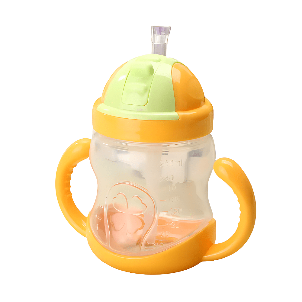 280ml Capacity Feeding Bottle With Handles & Straw - Weriion