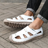 Men's Shoes Casual Hand-Stitched Velcro Sandals