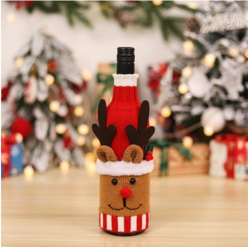 Christmas Decorations Knitted Bottle Covers