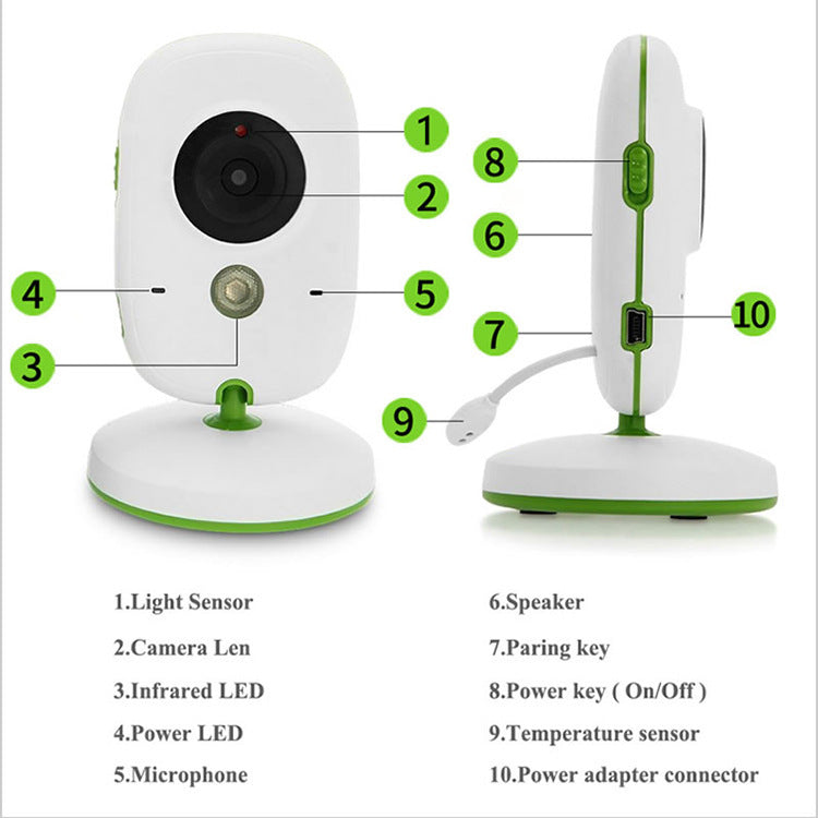 Wireless Two-Way Intercom Baby Video Monitor