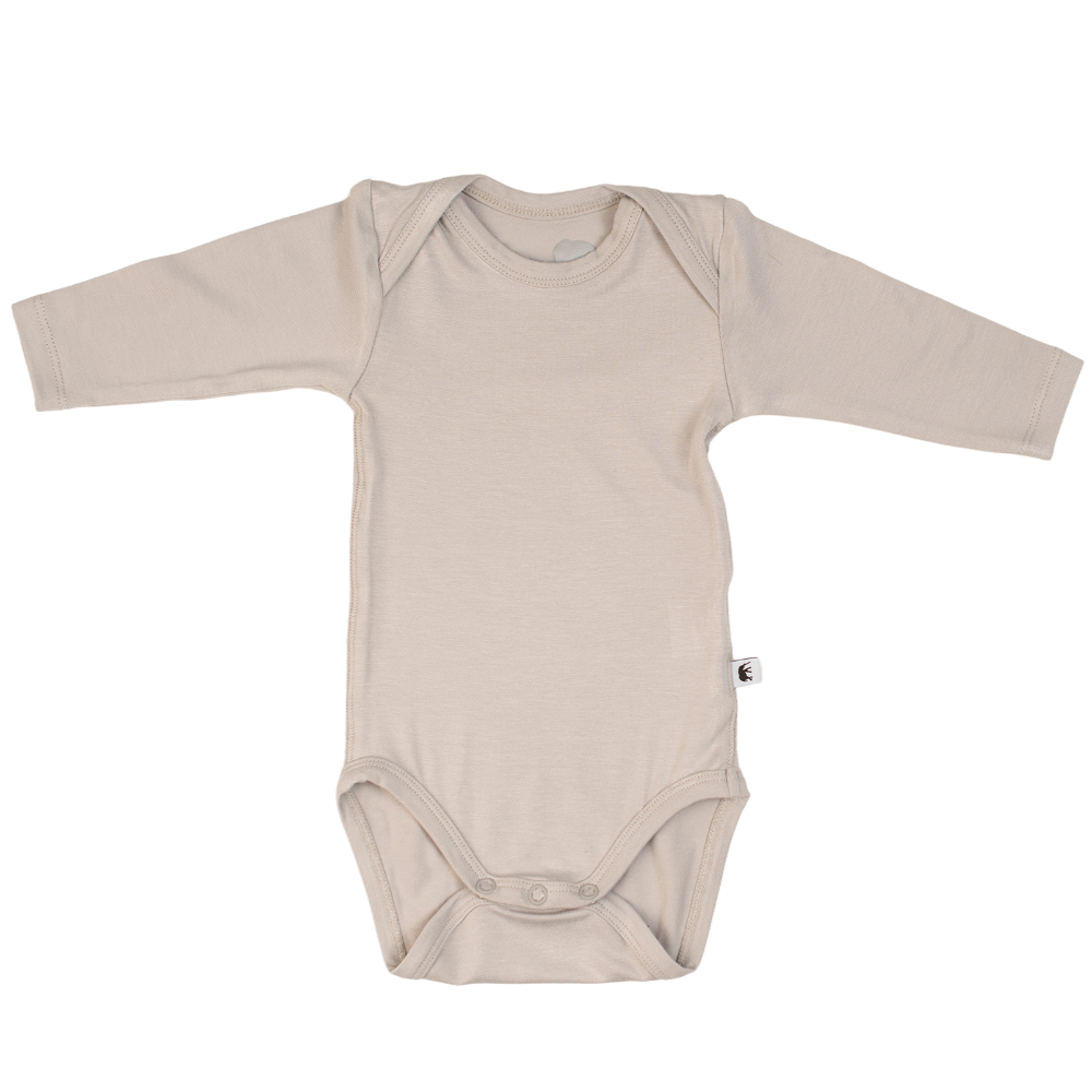 Bamboo Baby Long Sleeve Body Grey Romper