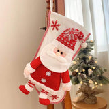 Christmas Decorations Knitted Three-Dimensional Snowman Santa Stockings Gift Bag