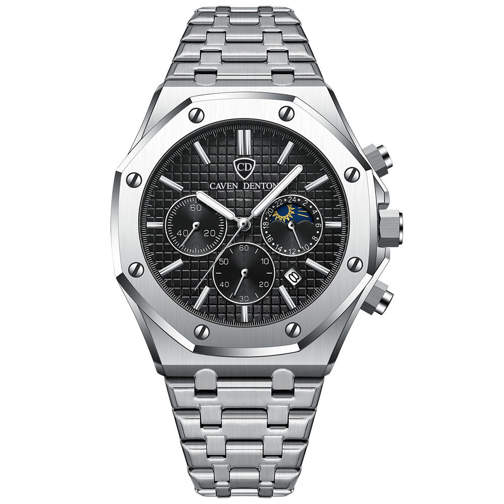 Waterproof High-Grade Three Eyes And Six Needles Multi-Functional Men's Watch
