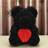 Creative Christmas Rose Doll Holding-Heart Bear Romantic Gift For Lovers Girlfriends Wives