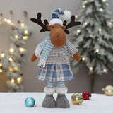 Large Blue Fabric Retractable Christmas Dolls