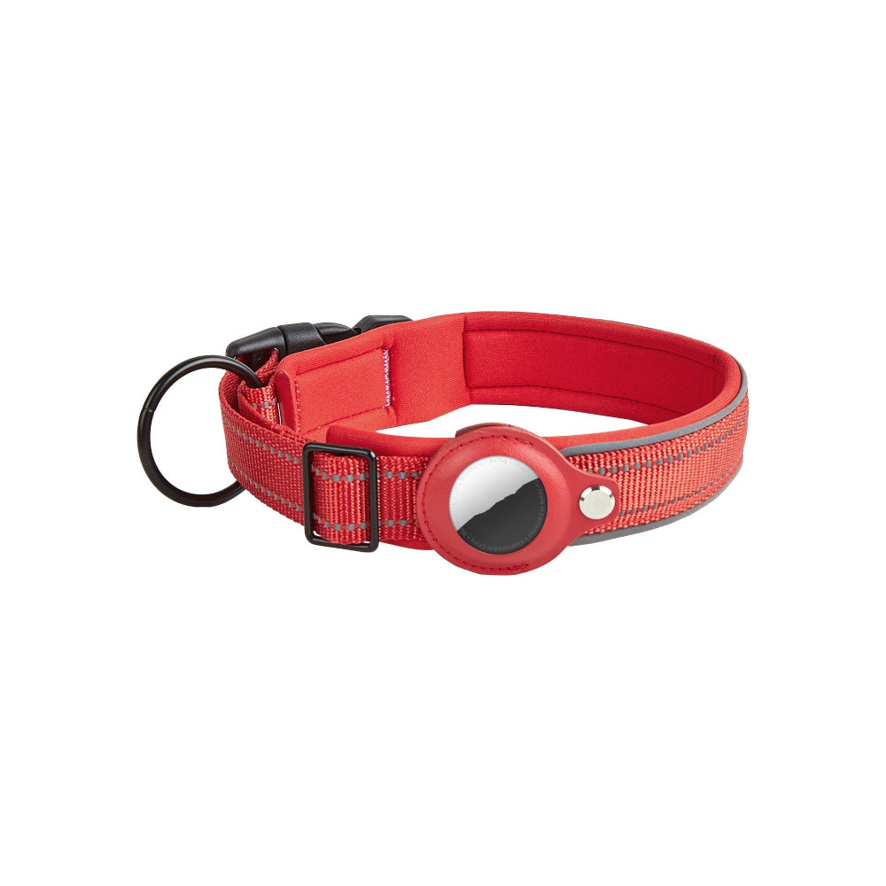 Airtag Leather Case Nylon Dog Cat Pet Anti-Lost Location Tracker Collar.
