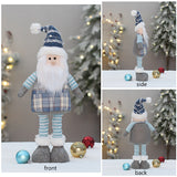 Large Blue Fabric Retractable Christmas Dolls