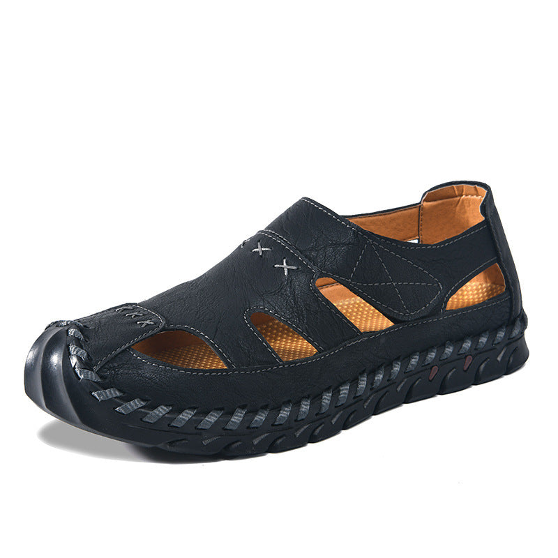 Men's Shoes Casual Hand-Stitched Velcro Sandals