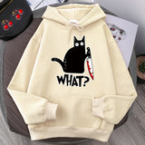 Surprised Killer Black Cat Hoodies For Men