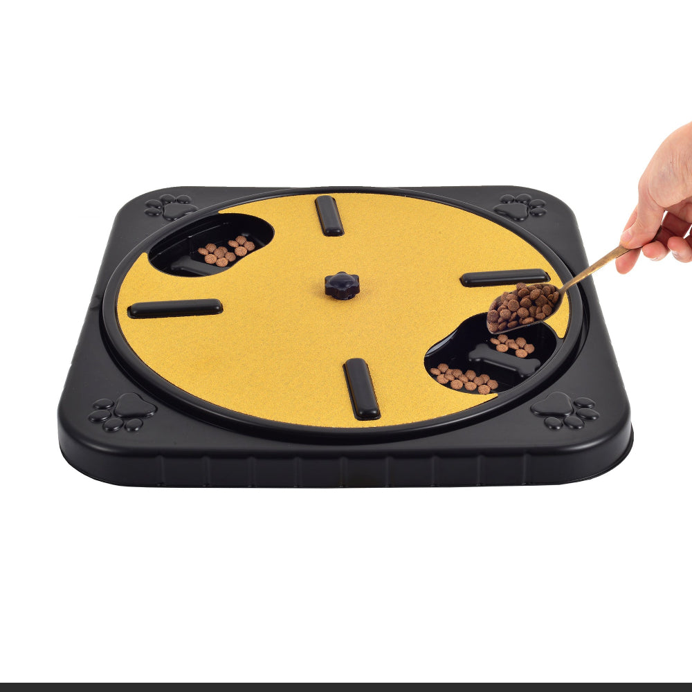 Cat Dog 360 Rotating Scratch Board Pet Bowl Feeding Toy