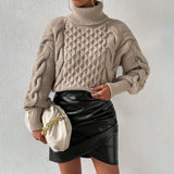 Twist Thread Solid Color Loose Women's Sweater