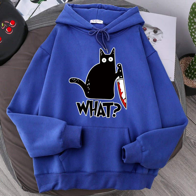 Surprised Killer Black Cat Hoodies For Men