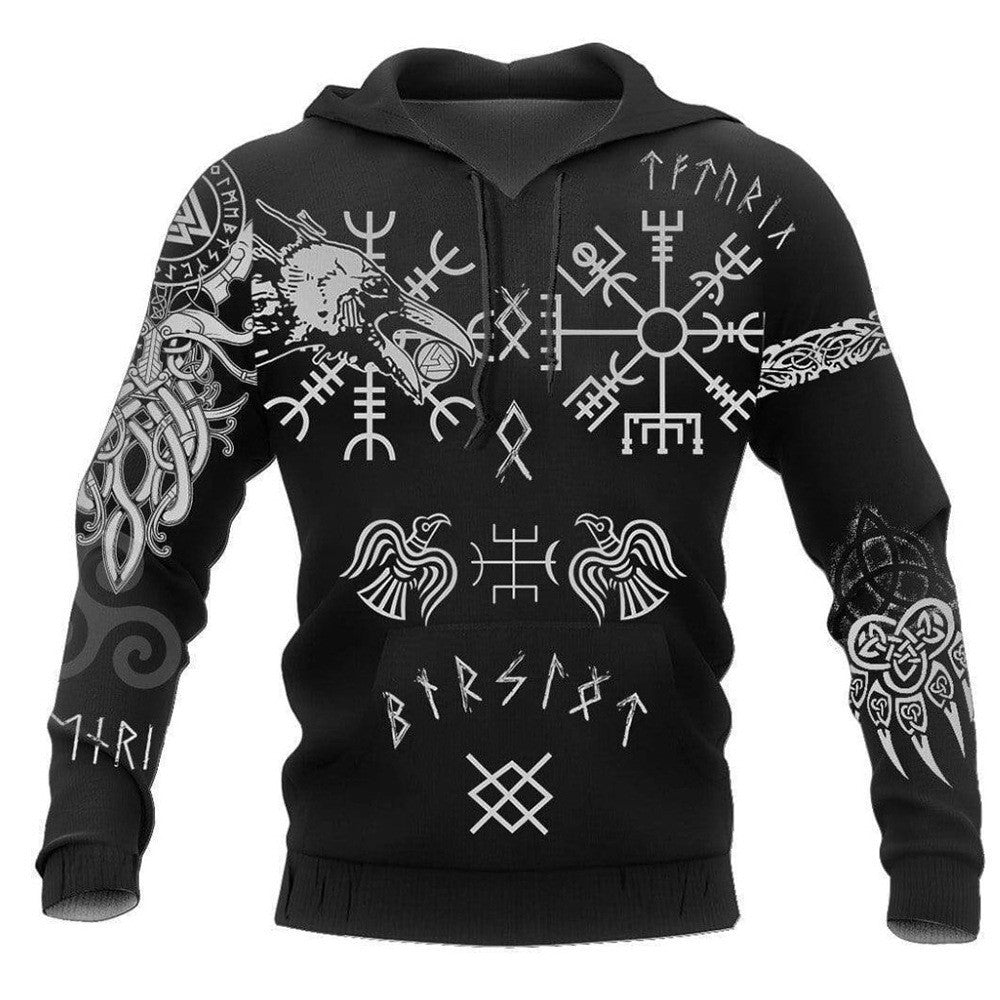 3D Digital Nordic Viking Designed Printed Hoodies - Weriion