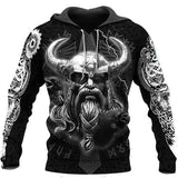 3D Digital Nordic Viking Designed Printed Hoodies - Weriion