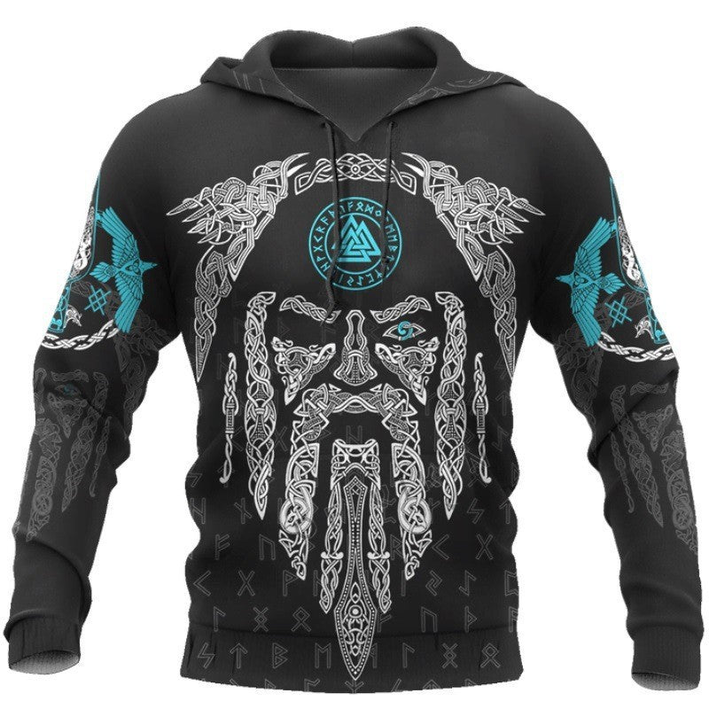 3D Digital Nordic Viking Designed Printed Hoodies - Weriion