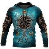 3D Digital Nordic Viking Designed Printed Hoodies - Weriion