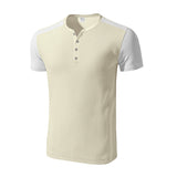 Men's Plus Size Solid Color Buttoned T-Shirts