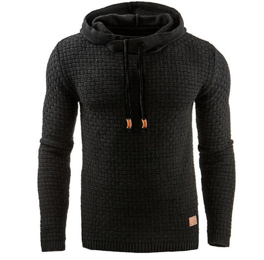 Men's Jacquard Sweater Long-Sleeved Hoodie Sweatshirt