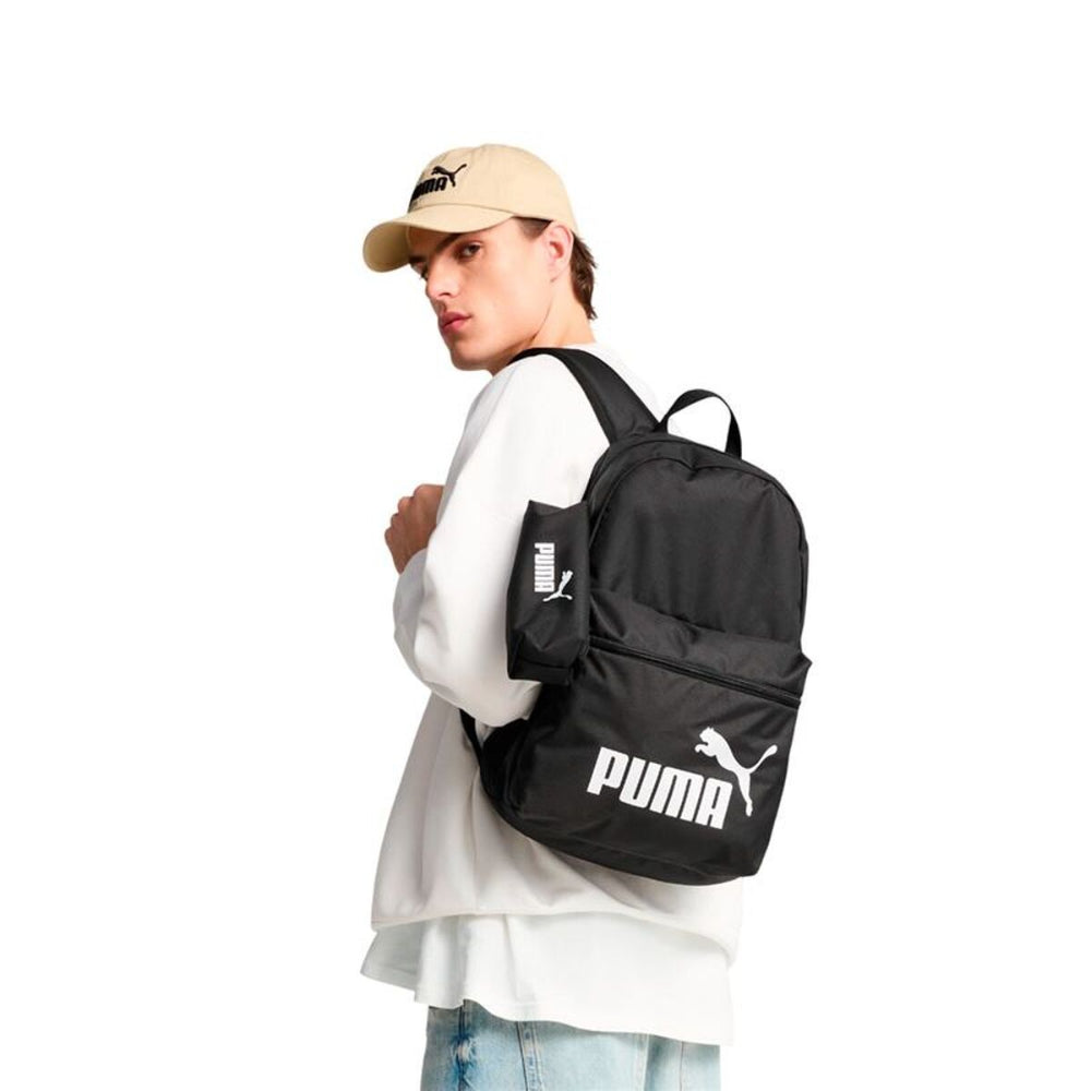 Modern Casual Unisex Black Puma Phase Spacious Backpack