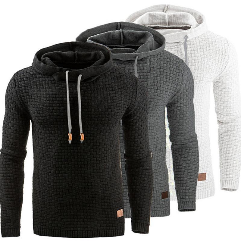 Men's Jacquard Sweater Long-Sleeved Hoodie Sweatshirt