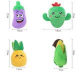 Juguetes masticables suaves de frutas y verduras de peluche para mascotas