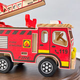 Colorful Wooden Fire Truck Children's Toy