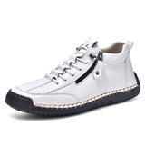 Men's Casual Retro Side Zipper Leather Shoes