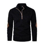 Men's Casual Jacquard Cardigan Sweater With Jointed Panels