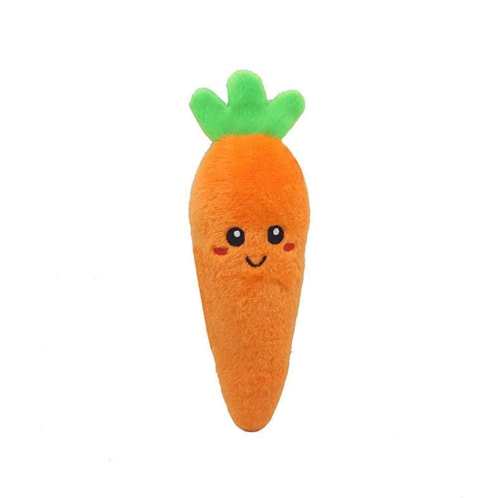 Juguetes masticables suaves de frutas y verduras de peluche para mascotas