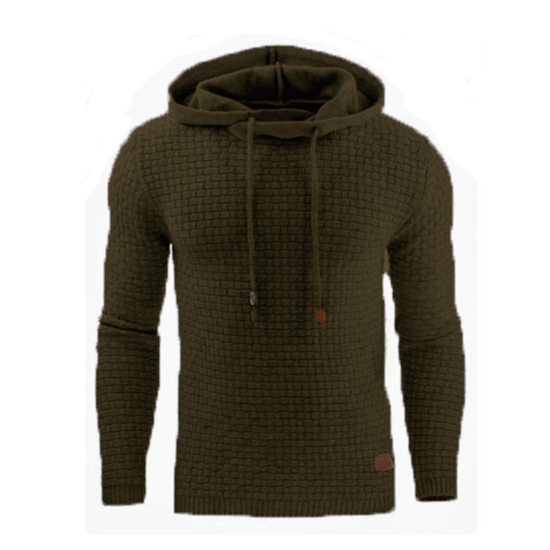 Men's Jacquard Sweater Long-Sleeved Hoodie Sweatshirt