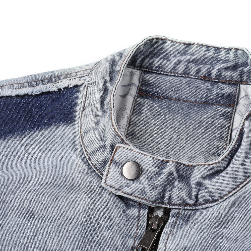 Men's Retro Denim Patchwork Jacket