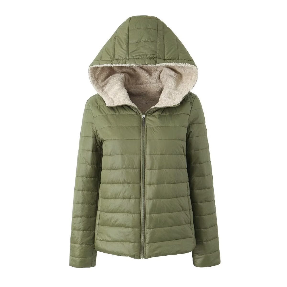 Women's Short Velvet Loose Hooded Cotton Warm Winter Jacket