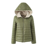 Women's Short Velvet Loose Hooded Cotton Warm Winter Jacket