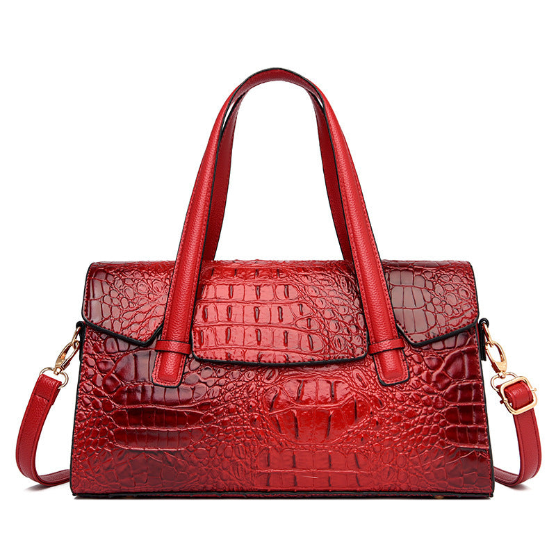 Soft Leather Fashionable Handbag With Large Capacity & Shoulder Strap
