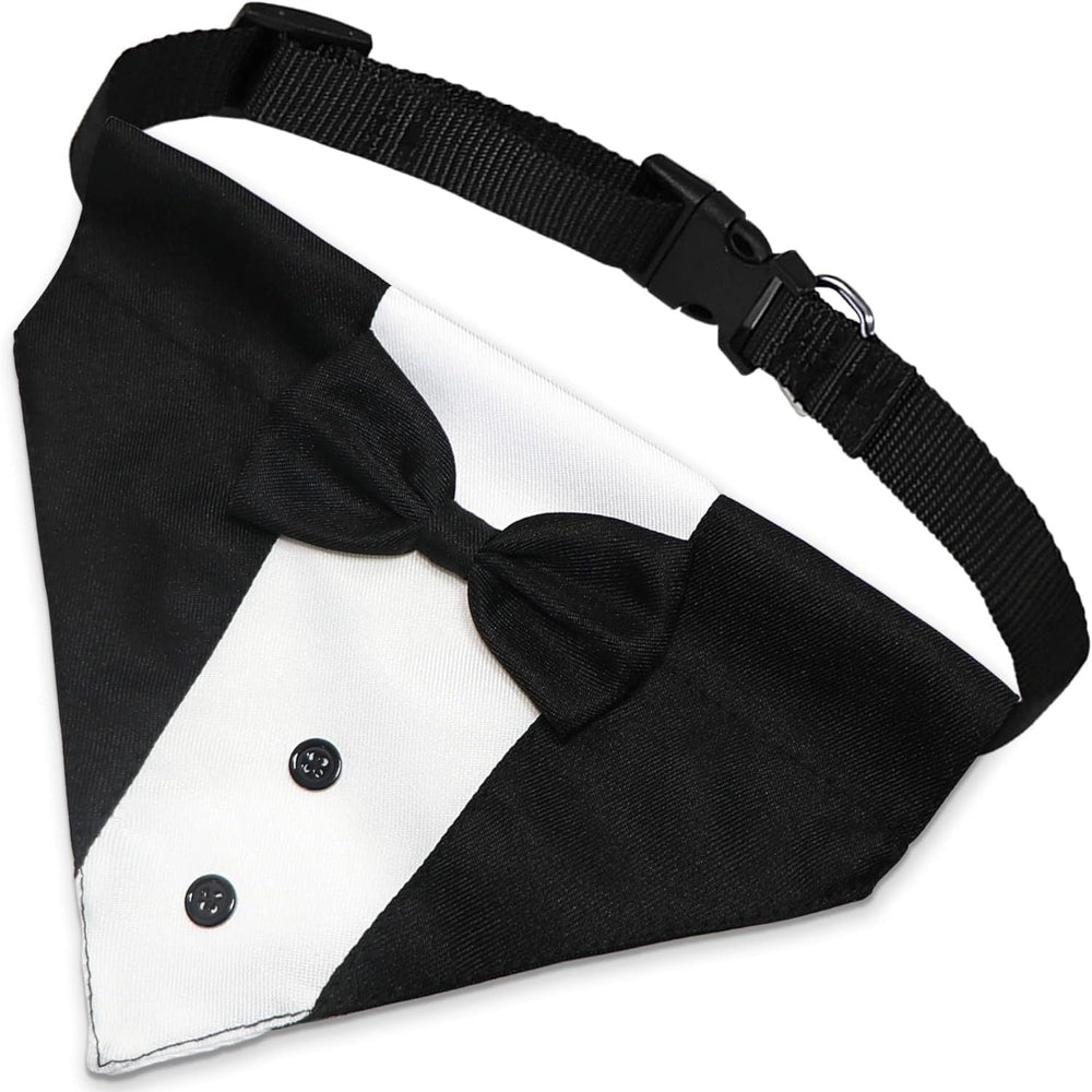Dog Tuxedo Suit With Bow Tie And Bandana Adjustable Formal Costumes For Small, Medium, Large Dogs Perfect For Weddings Birthdays