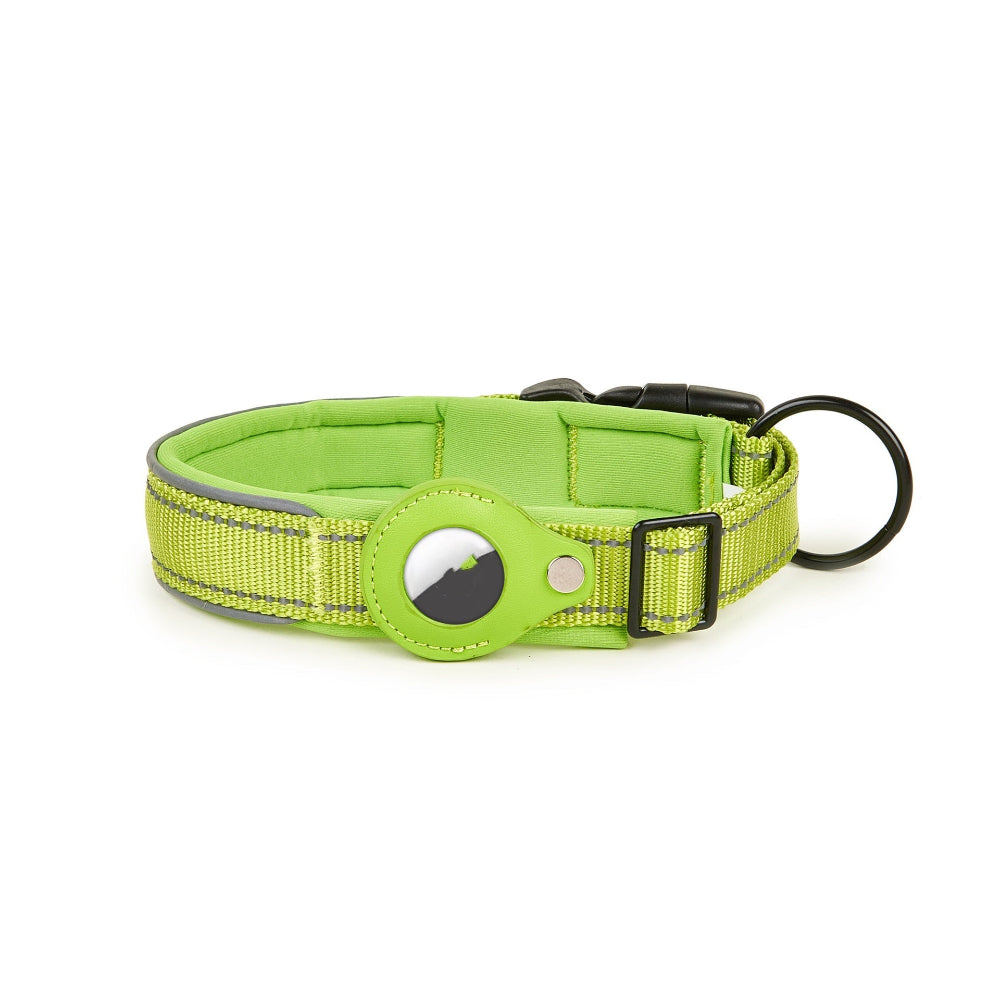 Airtag Leather Case Nylon Dog Cat Pet Anti-Lost Location Tracker Collar.