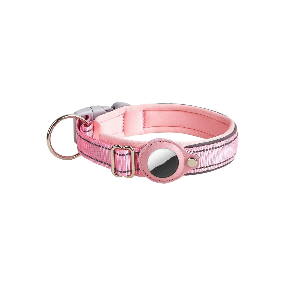 Airtag Leather Case Nylon Dog Cat Pet Anti-Lost Location Tracker Collar.