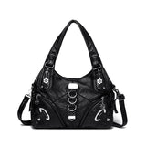 Women's Shoulder Bag Large Capacity Washed Leather Handbag