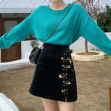 Pinned High Waist Slimming Hip Skirt