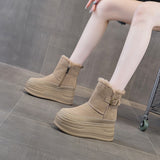 Thick-Soled Height Increasing Shoes Cold-Proof And Fur-Lined Leisure Warm Women's Boots
