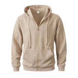 Men's Sporty Solid-Color Patterned Casual Hoodie