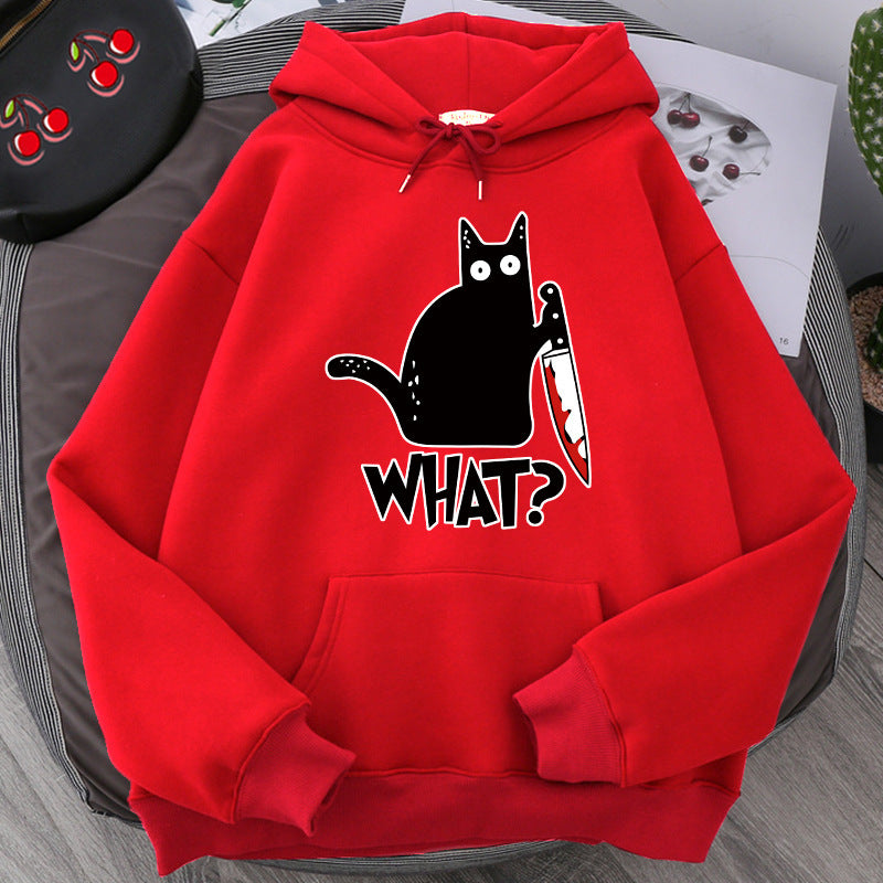 Surprised Killer Black Cat Hoodies For Men