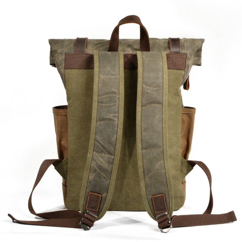 Oil wax Canvas Mountaineering Hiking Camping Bag School Unisex Backpack