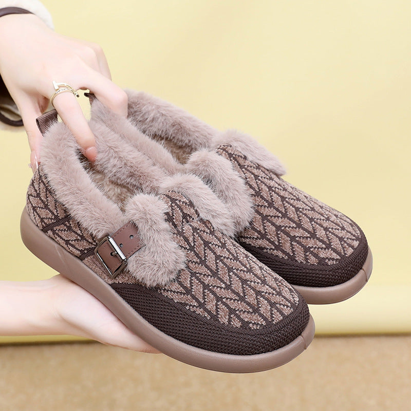 Women's Fleece-Lined Extra-Thick Insulated Cotton Winter Shoes