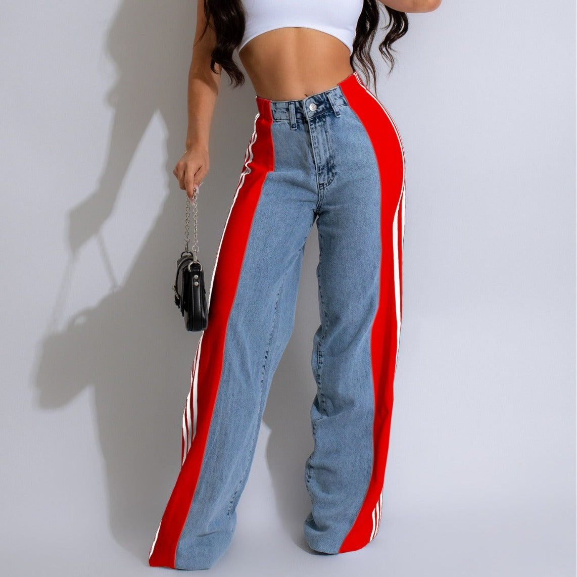 Women's Fashionable High Waist Jeans Pants