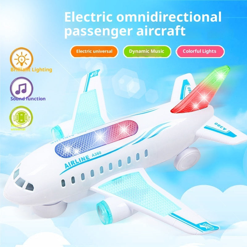 Electric Luminous Universal Children's Flashy Music Plane Toy