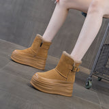 Thick-Soled Height Increasing Shoes Cold-Proof And Fur-Lined Leisure Warm Women's Boots