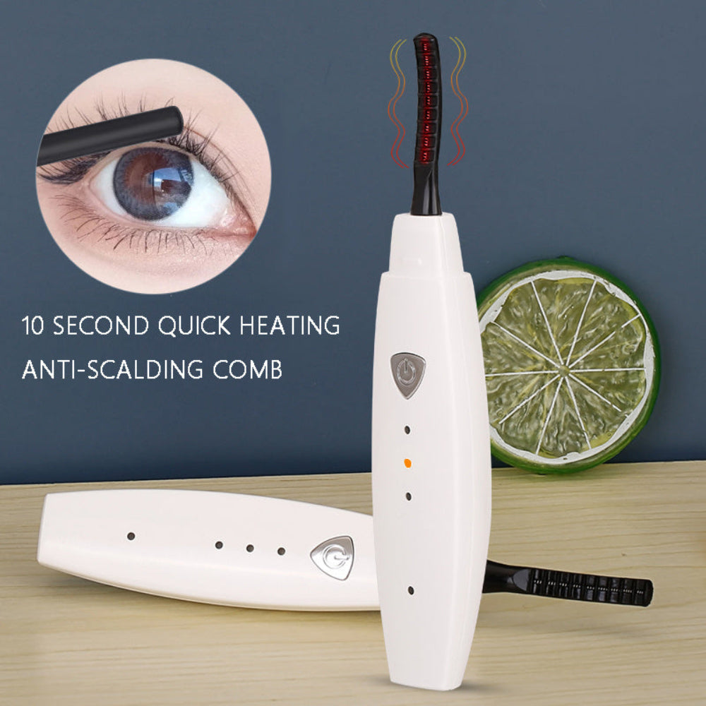 Electric Quick Heated USB Rechargeable Eyelash Curler Long Lasting Makeup Tool