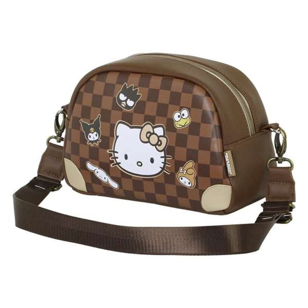 PVC Hello Kitty Brown Shoulder Bag With Adjustable Shoulder Strap